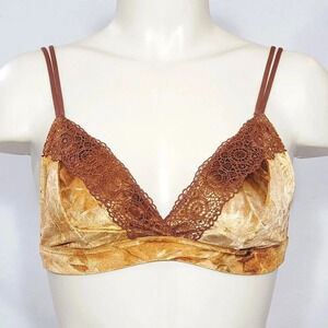 Xhilaration Wireless Velvet Velour Lounge Bralette Auburn Fever New with Tags